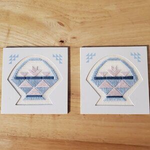 Creative Circle Kit #0146 Flower Basket Long Stitch Embroidery Finished Pieces